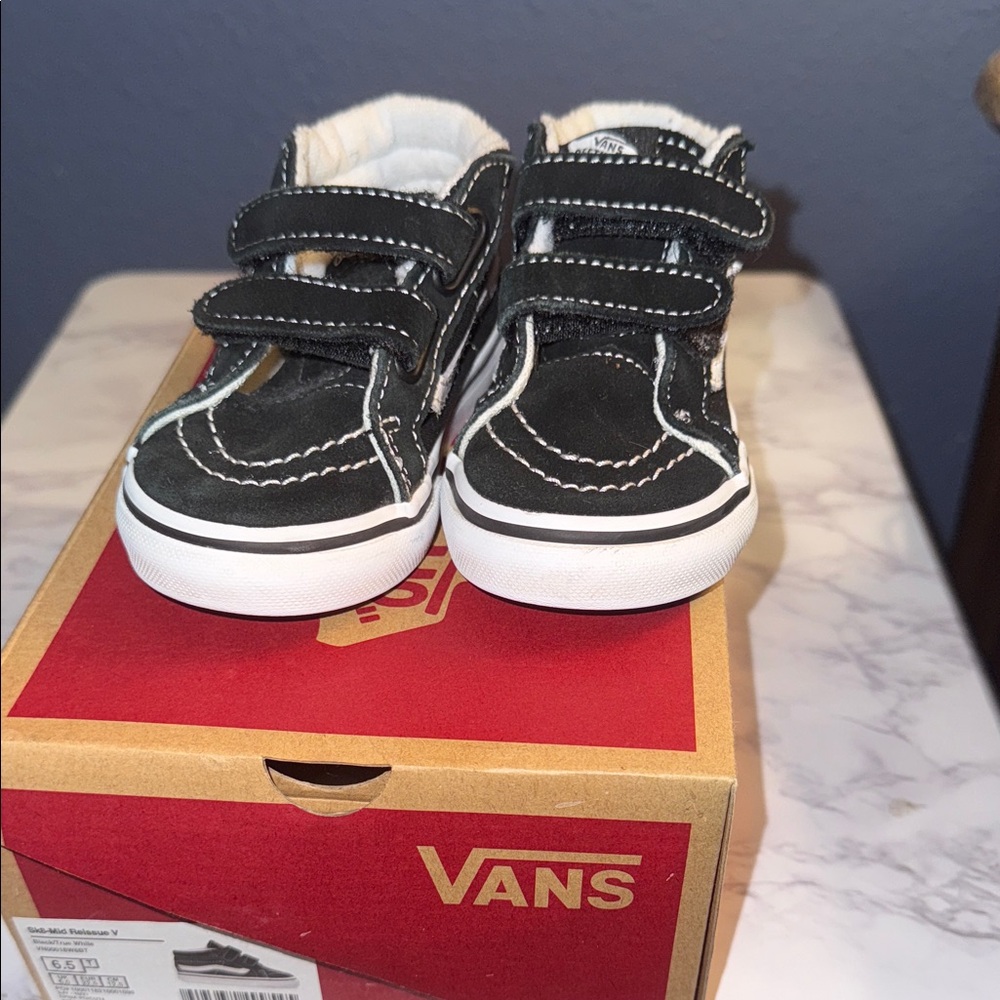 Vans Kids Black and White Sneakers
